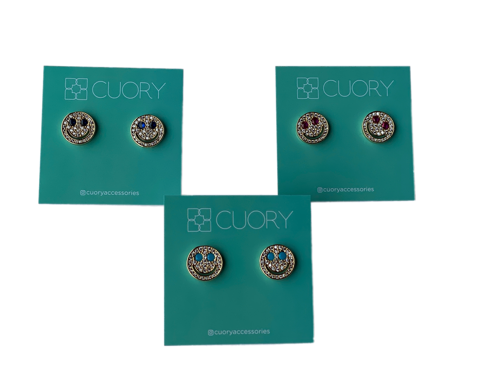 Smiley face studs