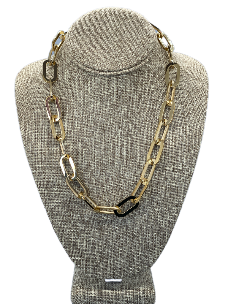 Gold link chunky necklace