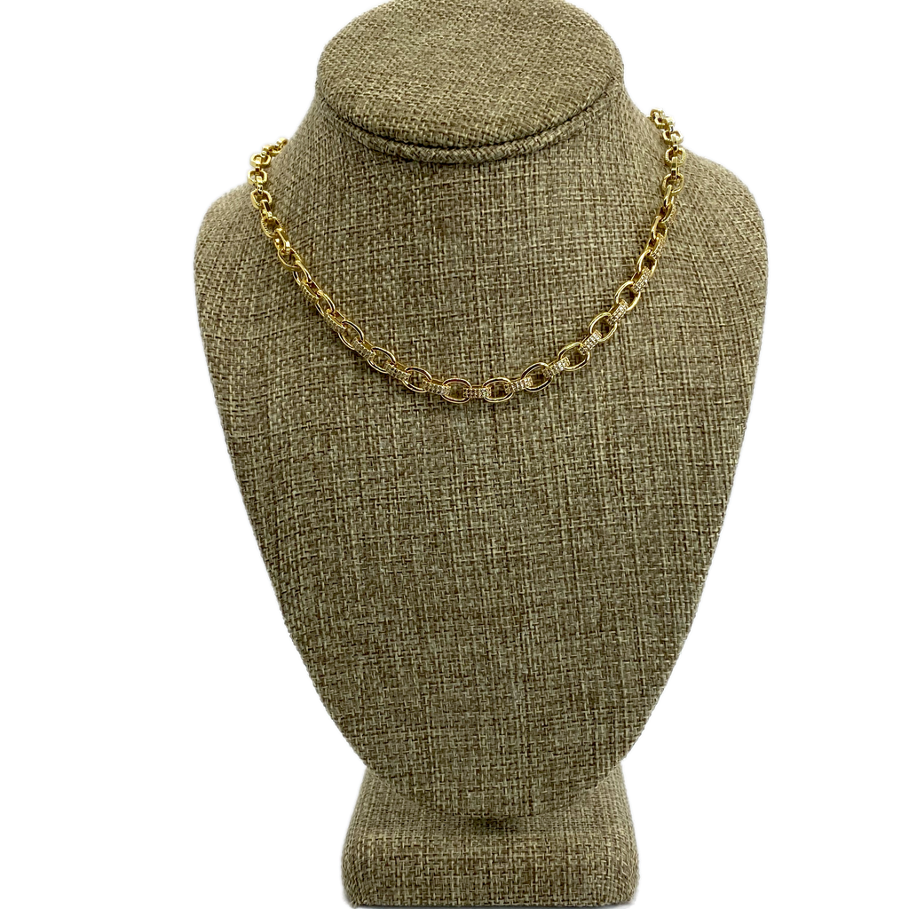 Gold link chain necklace