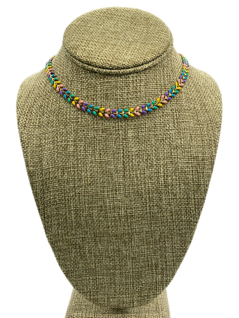 Pastel colors chocker necklace