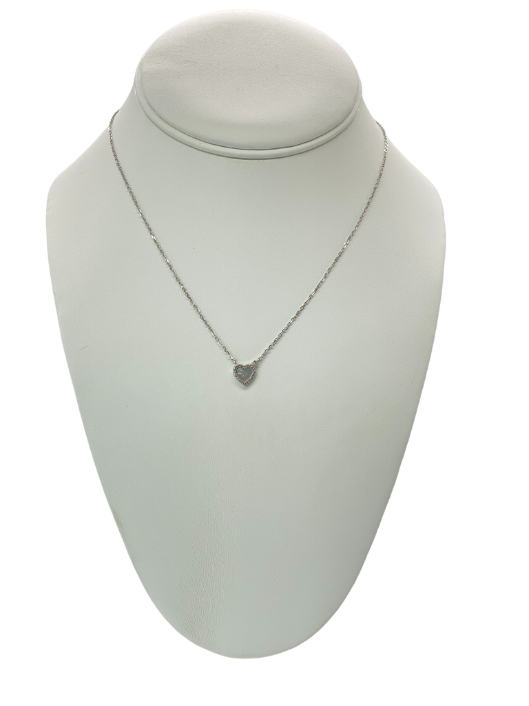 Silver mini heart necklace