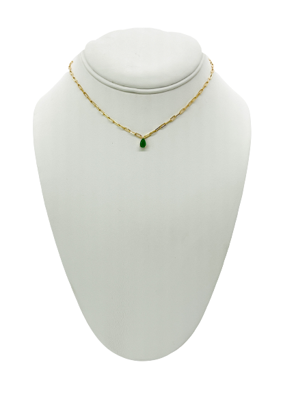 Green charm necklace