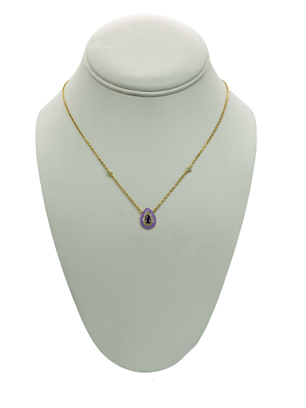 Purple pendant necklace