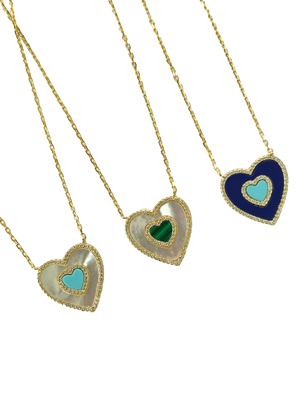 Two tones Heart necklace
