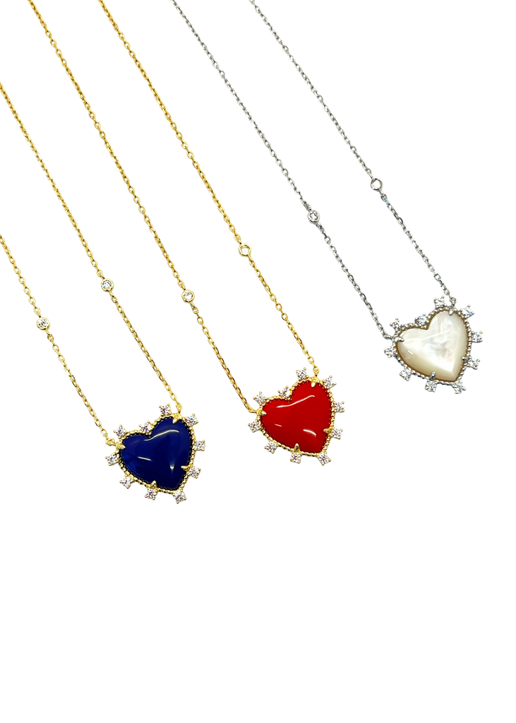 Stone heart necklace