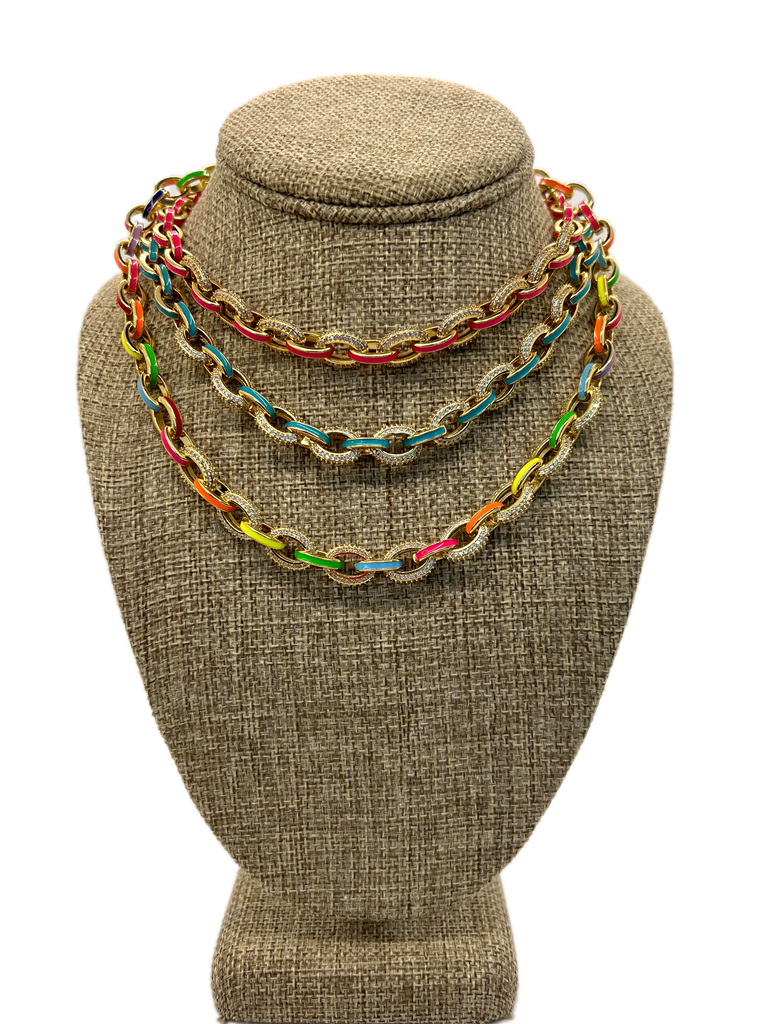 Colored chain necklace